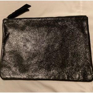 NWT Peruvian Connection Shimmer Suede Clutch, Black